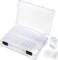 The Beadsmith Plastic Storage Box – 6.25″ L × 4.2″ W × 1.5″ H Clear Box w/ 24 Flip-Top Containers, Works for Storing Diamond Art Accessories, or as Nail Art or Craft Storage, or Other Small Parts